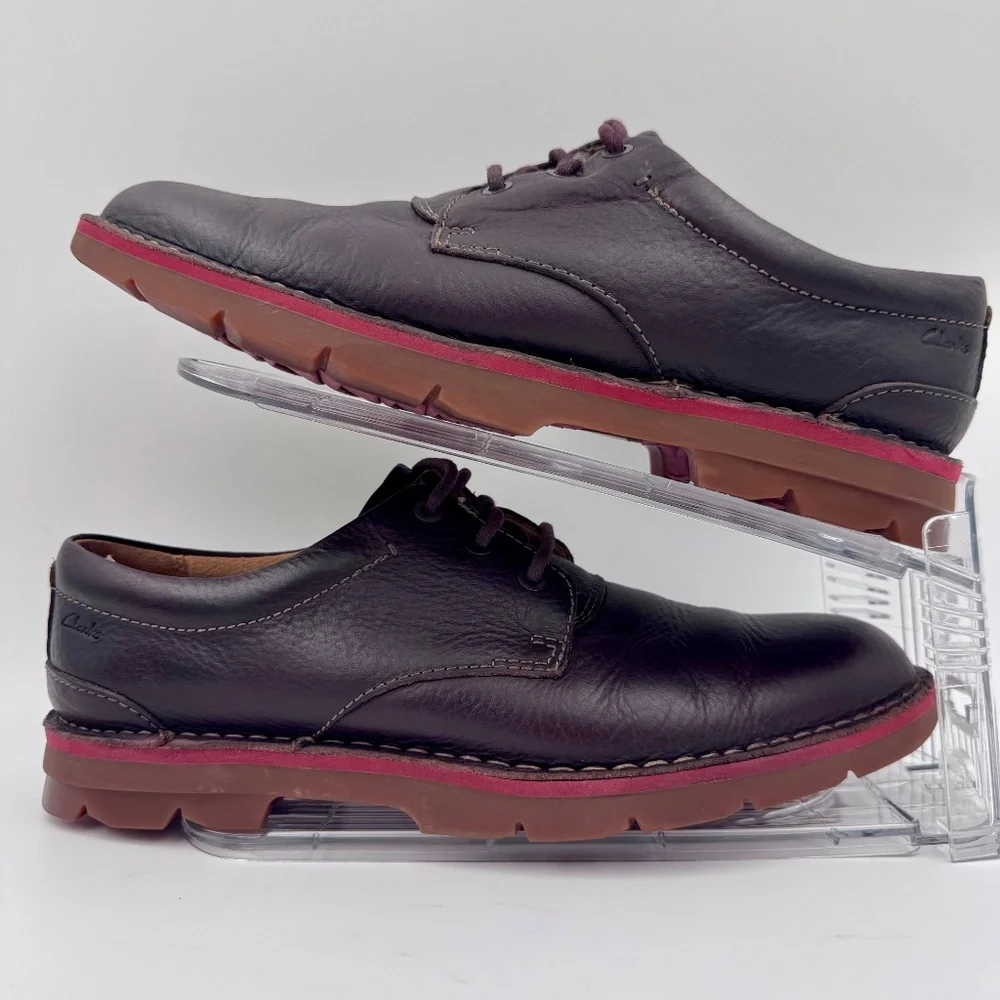 EUC Clarks Men's Dark Brown Leather‎ 1825 Eastridge Low Casual Shoes | Size 9.5